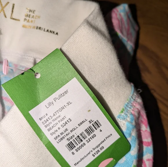 NWT Lilly Pulitzer Spa Blue Lobstah Beach Pants XL 🦞🦀🦞🦀🦞 - Picture 7 of 10